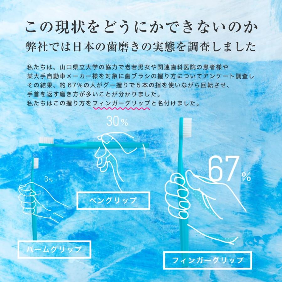 歯ブラシ gugu ググ 歯ブラシ ペンタゴン備長炭極細毛ハブラシ 3本セット メール便送料無料｜i-ha｜05