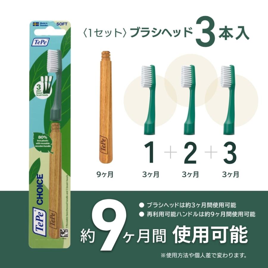 TePe 歯ブラシ テペ choice チョイス 6本 交換可能なブラシヘッド