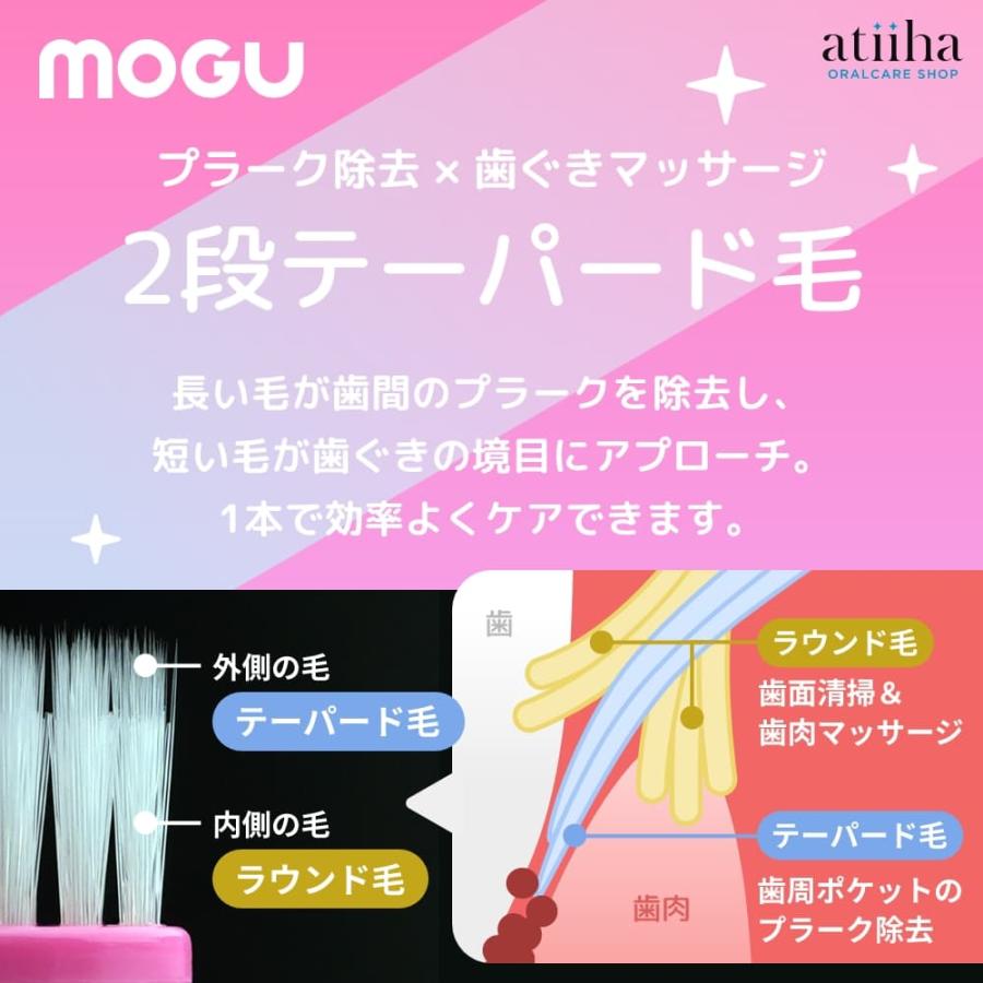 歯ブラシ MOGU モグ TAPER FOUR テーパーフォー歯ブラシ 10本 ブルー