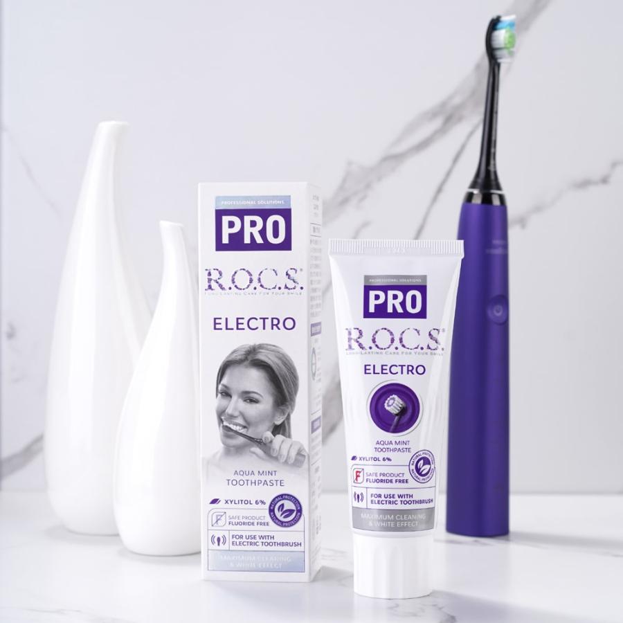 歯磨き粉 電動歯ブラシ用 ロックスPRO ELECTRO エレクトロ 94g アクア
