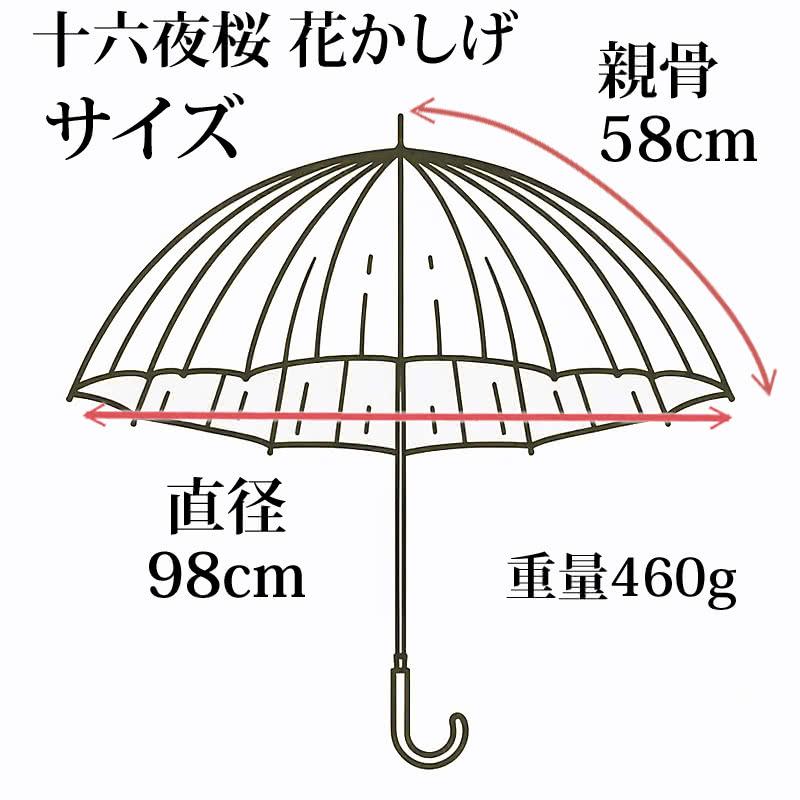 ホワイトローズ 日本製ビニール傘 雨傘 十六夜桜 花かしげ ブルー 風に