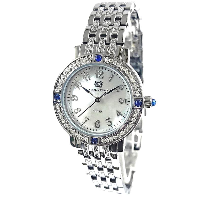 ROYAL MONTRES サファイア天然石 ソーラー腕時計 RM-0015-SVSL