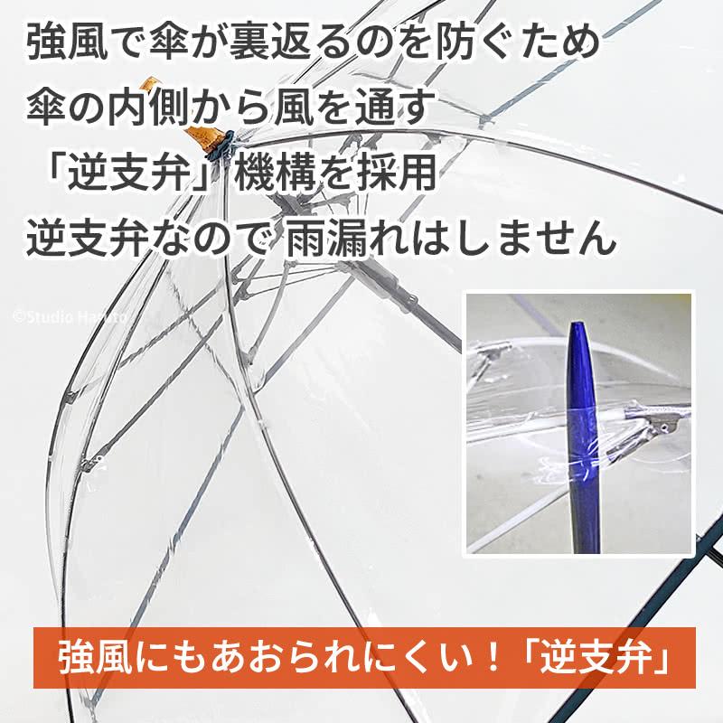 ホワイトローズ 傘 竹跳 凛 藍 ジャンプ式 高級ビニール傘 天然木 たけ