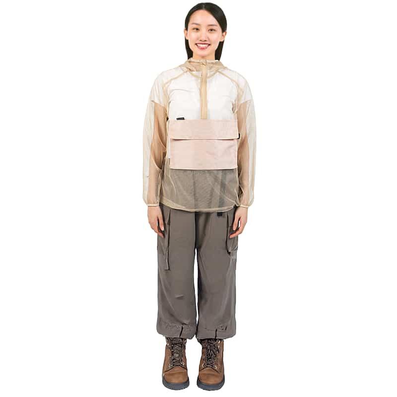 防虫JIS適合 モスキーヒ 服 大人用 虫よけパーカー 単品 ベージュ 