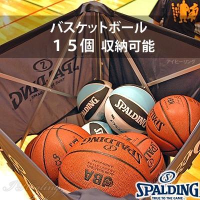 SPALDING ボールカート バスケットボール15個収納 ブラック 折りたたみ