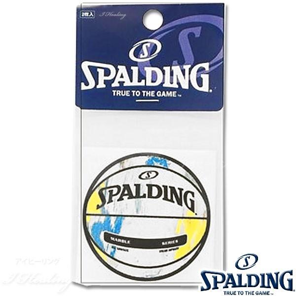 SPALDING ボールステッカー マーブルマルチ シール2枚入 バスケットボール グッズ スポルディング14-001ML正規品｜i-healing