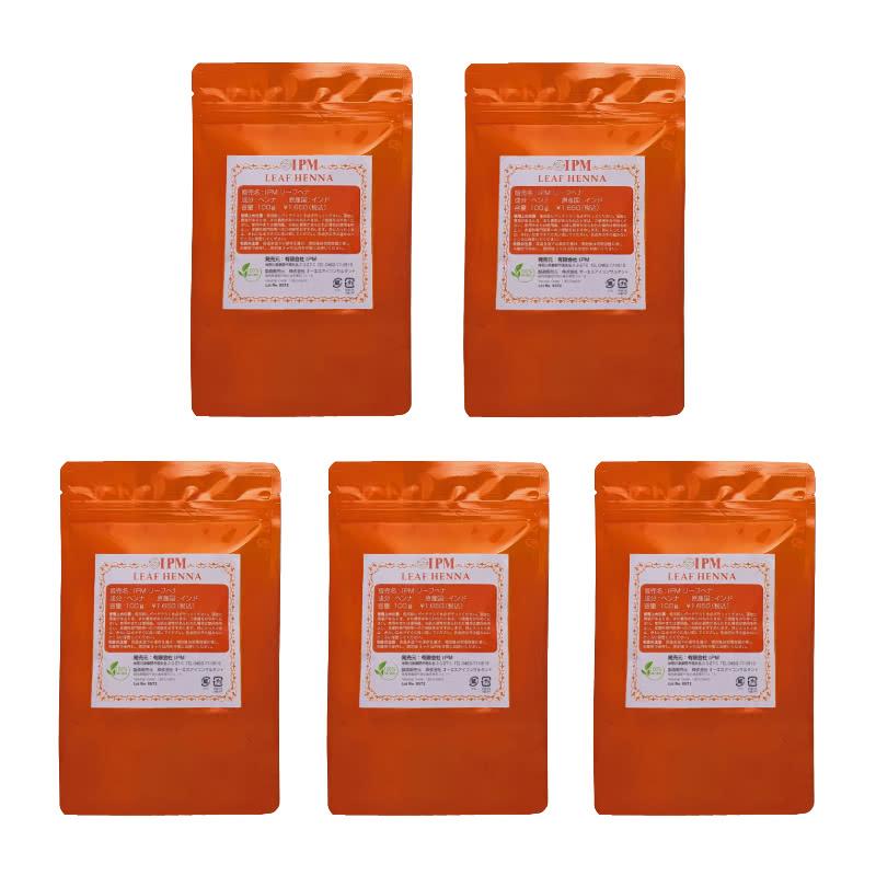 特典付き IPM リーフヘナ 100g 5袋セット 天然ヘナ HENNA 白髪染め