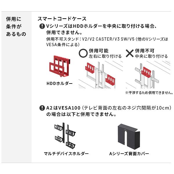 WALLインテリアテレビスタンドVシリーズ/A2対応 スマート設置セット -マルチデバイスホルダー -スマートコードケース 追加オプション 部品 パーツ 配線 背面収納_18