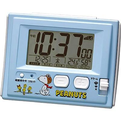 スヌーピーr126 青 8rz126rh04 電波デジタル温度計 湿度計付 目覚まし時計 Ys アイヒーリング 通販 Yahoo ショッピング