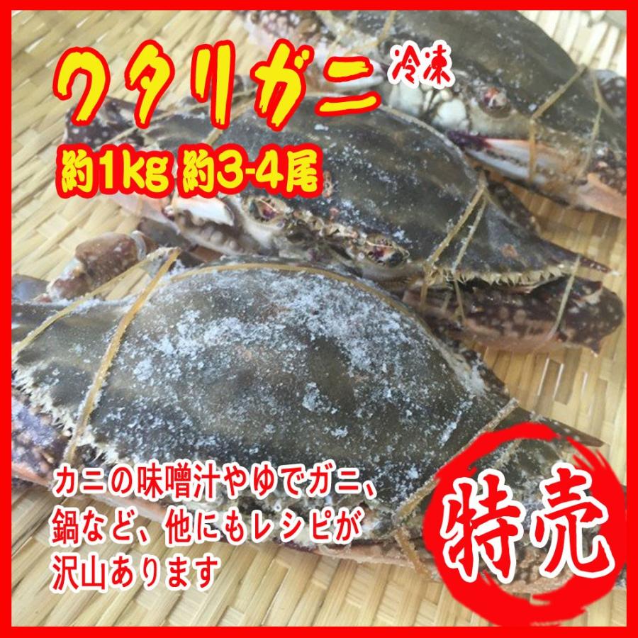 お歳暮 冷凍ワタリガニ 約1kg 約3-4尾 渡り蟹 55％以上節約 蟹 在庫一掃 カニ