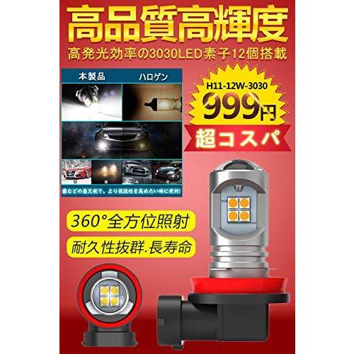 h11 led フォグランプ ホワイト 爆光 車検対応  3030チップ 12個搭載 12W/2個 ホワイト 6500K 2個入り｜i-labo｜02