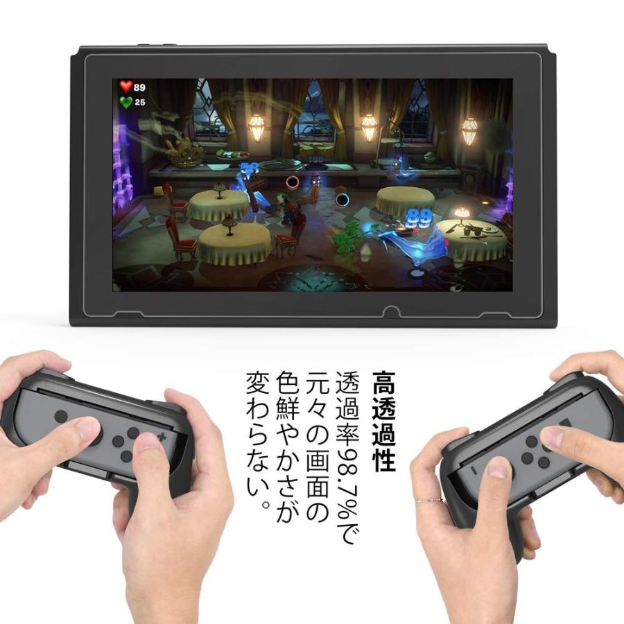 Nintendo Switch 保護フィルム ブルーライト95%カット 硬度9H 高透過率0.26mm 指紋防止 液晶 画面 保護 シート 2枚｜i-labo｜07