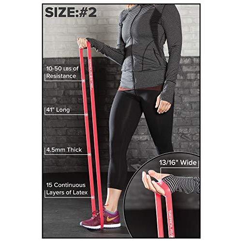 シリアススチール Serious Steel フィットネスチューブ エクササイズバンド 筋力トレーニング 天然ゴム 6段階負荷 レッド