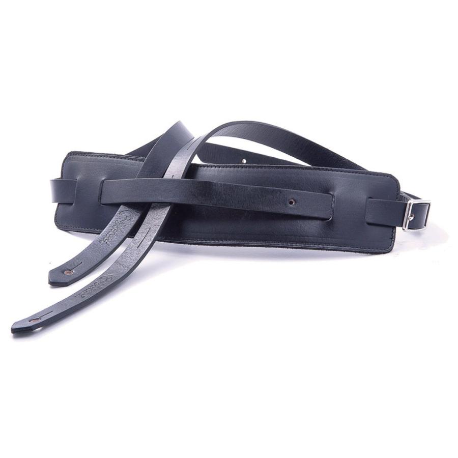 RightOn! STRAPS ギター・ベース用ストラップ 幅 2.5cm、長さ 124~151cm SLIM ブラック