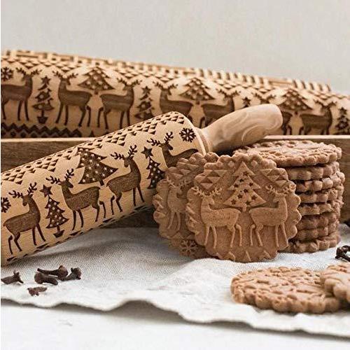 クッキーローラー クッキー型 棒 模様 ローリングピン かわいい ビスケット型 手作り 焼菓子 ハンドメイド おしゃれ 手作り かわいい鹿柄 S I Labo 通販 Yahoo ショッピング