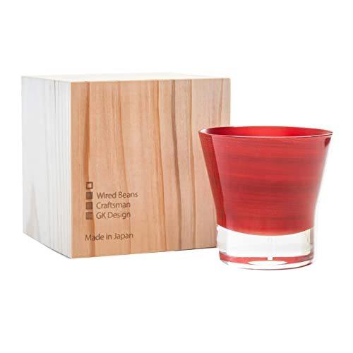Wired Beans ワイヤードビーンズ 生涯を添い遂げるグラス ロック ロックグラス 270ml 国産杉箱入り (本漆塗り 朱)