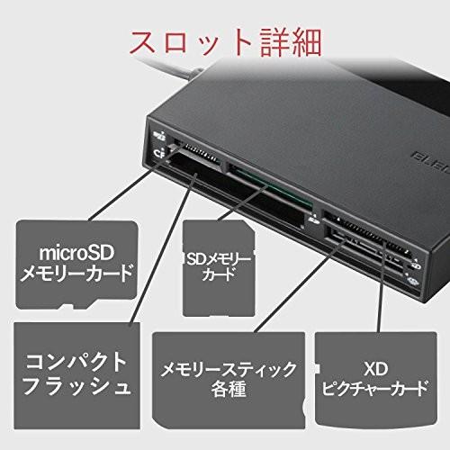 エレコム メモリリーダライタ USBハブ付 SD+MS+CF+XD ブラック MR-C24BK｜i-labo｜07