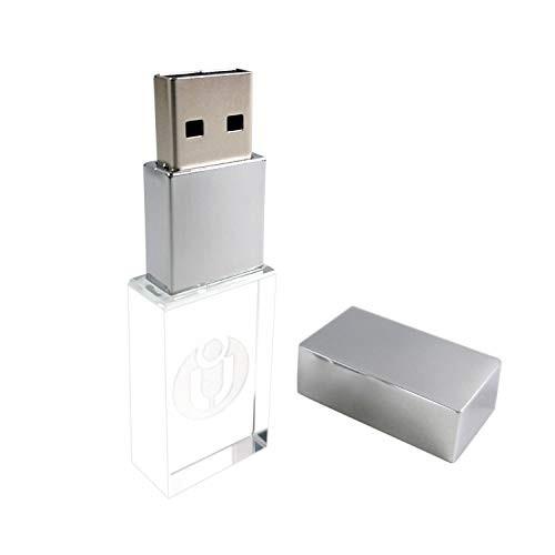 USB メモリ 16GB 大容量 32GB 64GB カラフル クリスタル ストーン ラインストーンクリスタルLEDライト 防水 (32GB, 透明)｜i-labo