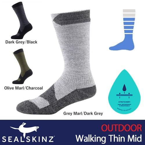 SealSkinz シールスキンズ  防水ソックス 防水靴下 2016-2017新モデル Walking Thin Mid ふくらはぎ丈 111161703｜i-lee