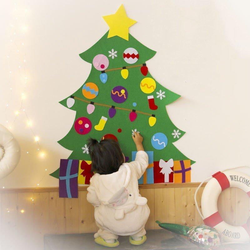 クリスマスツリー Diy フェルトクリスマスツリー クリスマスオーナメント Diy クリスマスツリー 100cm 布製フェルト 飾り 壁掛け タペストリー 手作り Ls I Link 通販 Yahoo ショッピング