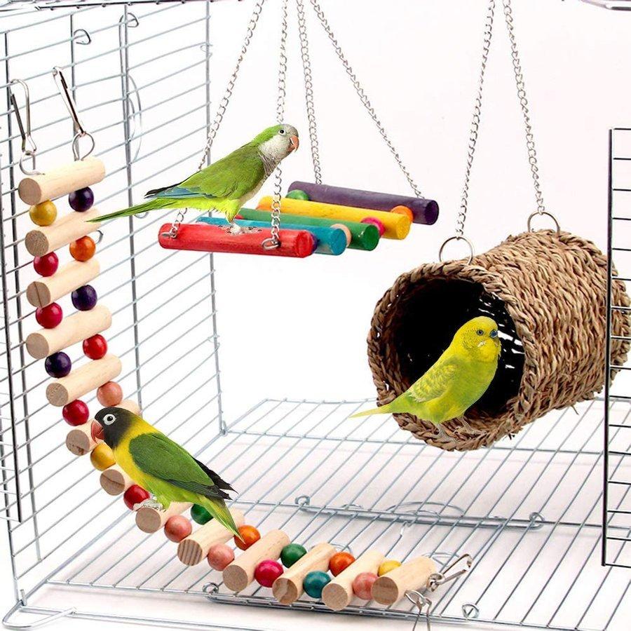 バードトイ 鳥おもちゃ 鳥の遊び場 吊下げタイプ 玩具 インコおもちゃ オウム セキセイインコ 鳥