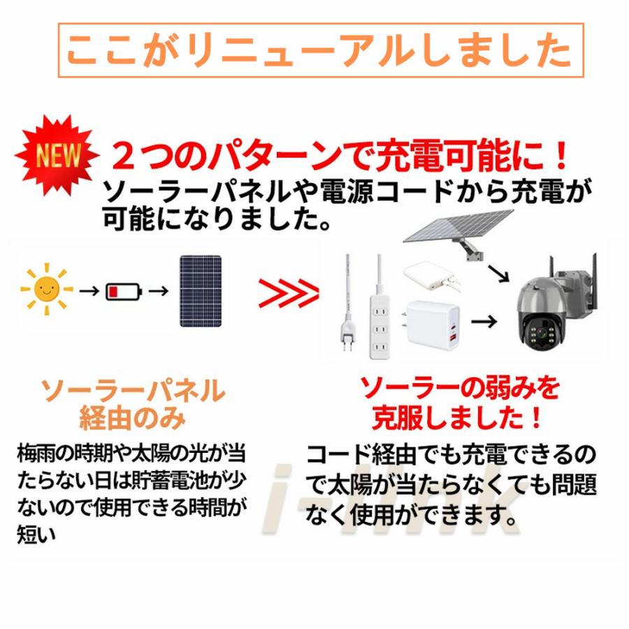 防犯カメラ 監視カメラ ソーラー ワイヤレス 屋外 電源不要 夜間カラー 遠距離監視 工事不要 動体検知 通報通話 SDカード16GB贈呈 日本語取説付き｜i-link｜06