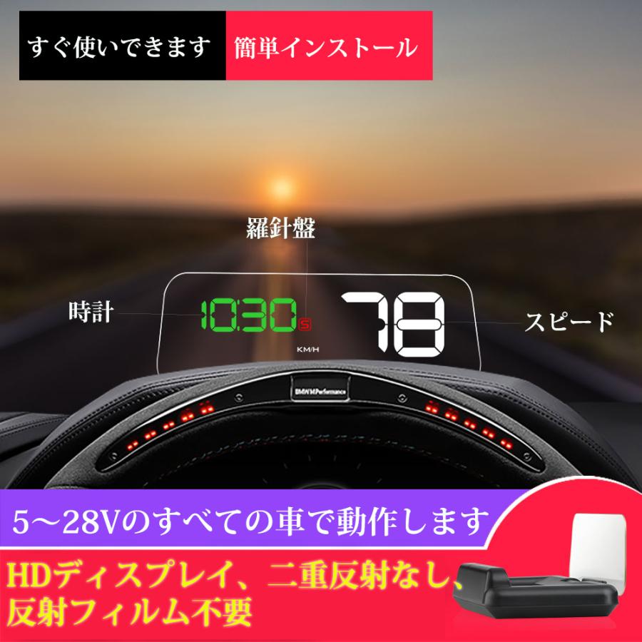 Hud ヘッドアップディスプレイ Gps 車用スピードメーター 時速をフロントガラスに 過速度警告搭載 T900 T900 I Link 通販 Yahoo ショッピング
