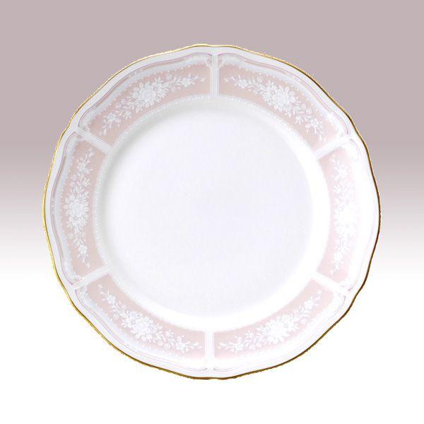 食器 お皿 ノリタケ NORITAKE レースウッドゴールド 18cmプレート(ピンク)｜i-matsumoto