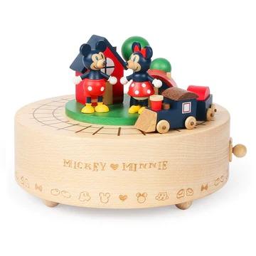 レア　ディズニー　ミッキー　ミニー　木製　オルゴール　からくり　アンティーク ニデックインスツルメンツ ニデックオルゴール ディズニー木製からくり