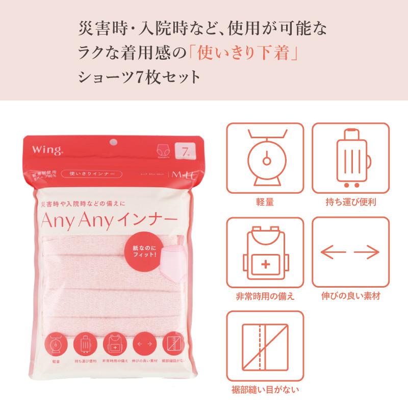 Wing ワコール ウイング ショーツ 7セット CW2000 AnyAnyインナー Wacoal 使いきりインナー M-LLサイズ ...