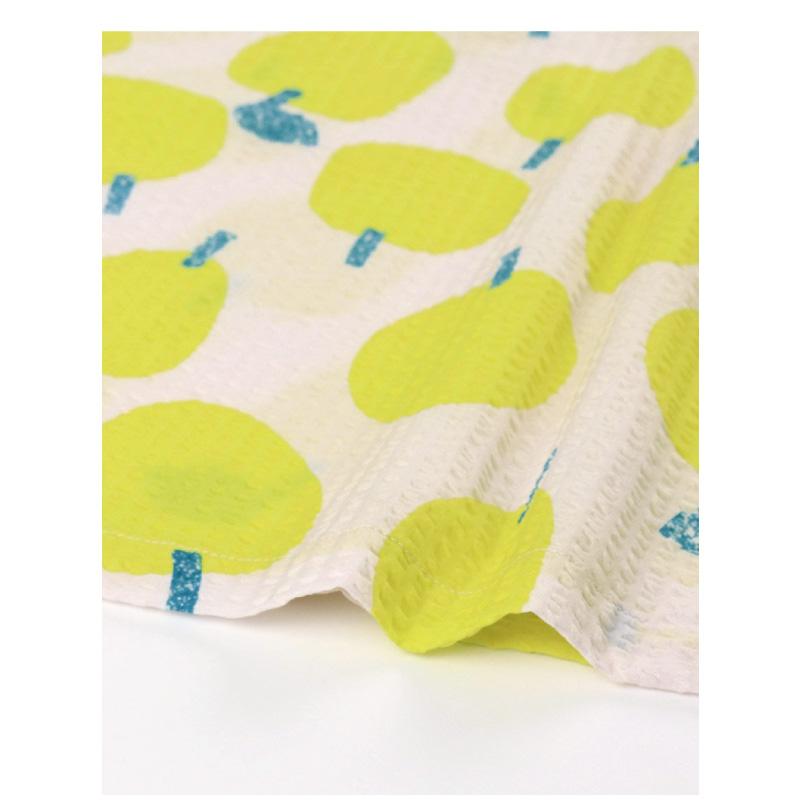 【新品未使用】マタノアツコ ワンピース ルームウェア 苺柄 ブルー/イエロー Atsuko Matano マタノアツコ イチゴ柄ルームウェア ワンピース L 新品