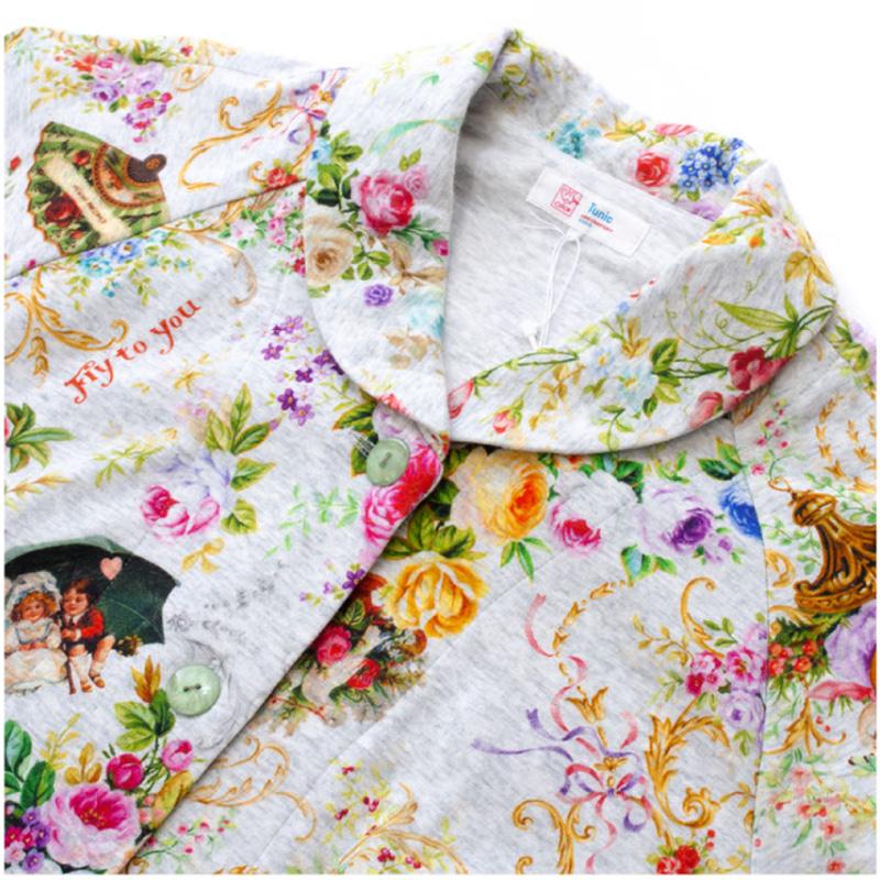 チュニック TUNIC 29336P 全開パジャマ 長袖 40接結・ローズエンジェル