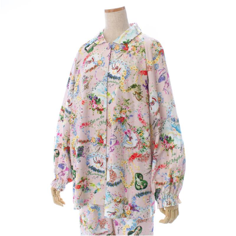 チュニック TUNIC 前開きパジャマ 衿つき 長袖 40接結・メロディ