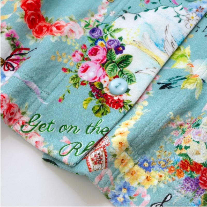 チュニック TUNIC 前開きパジャマ 衿つき 長袖 40接結・メロディ