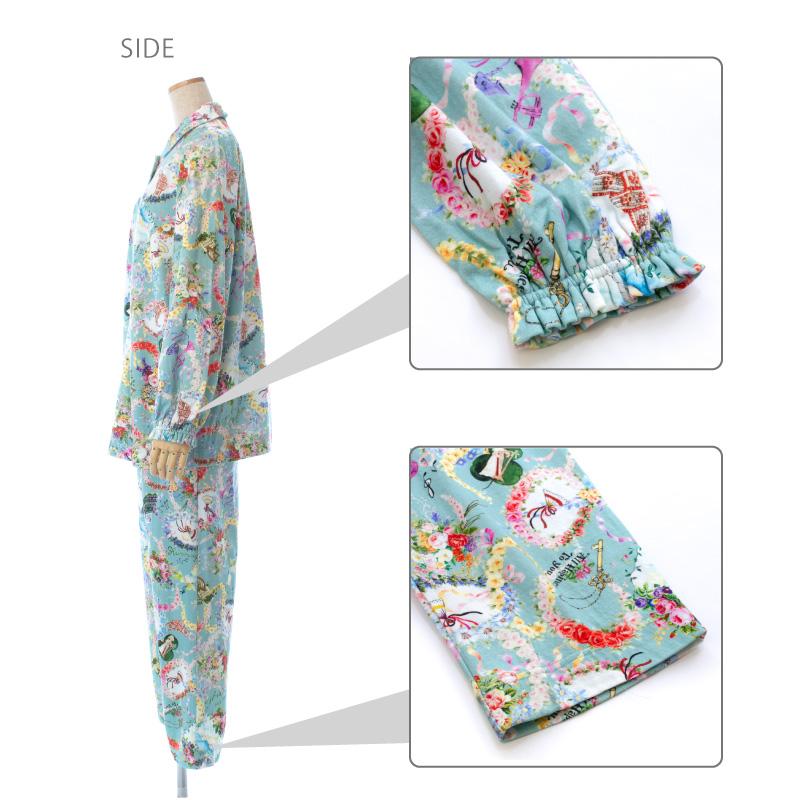 チュニック TUNIC 前開きパジャマ 衿つき 長袖 40接結・メロディ