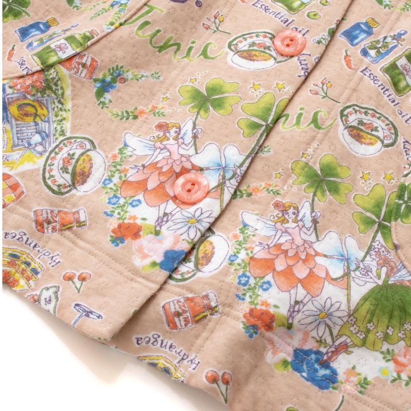 チュニック TUNIC 前開きパジャマ 49410P 衿付き キャットキルト