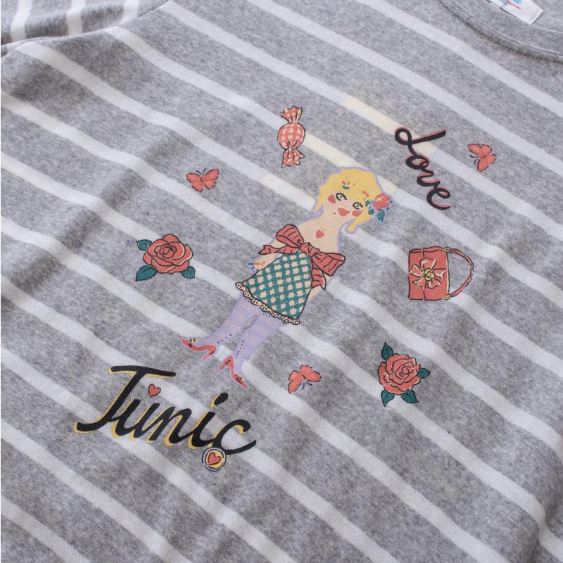 チュニック TUNIC 6分袖パジャマ 53522 60カタブクロ ココgirl チュニック TUNIC 6分袖パジャマ 53522 60カタブクロ ココgirl
