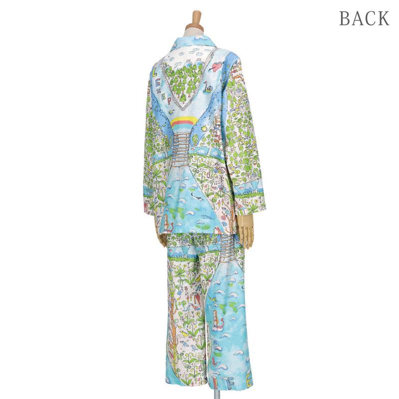 ワコール Wacoal ツモリチサト UDX506 tsumori chisato SLEEP パジャマ ルームウェア 10分袖 10分丈 全開タイプ 綿100% サテン M・Lサイズ 3wY_3
