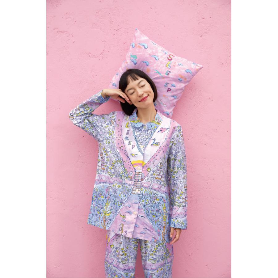 ワコール Wacoal ツモリチサト UDX506 tsumori chisato SLEEP パジャマ ルームウェア 10分袖 10分丈 全開タイプ 綿100% サテン M・Lサイズ 3wY_7
