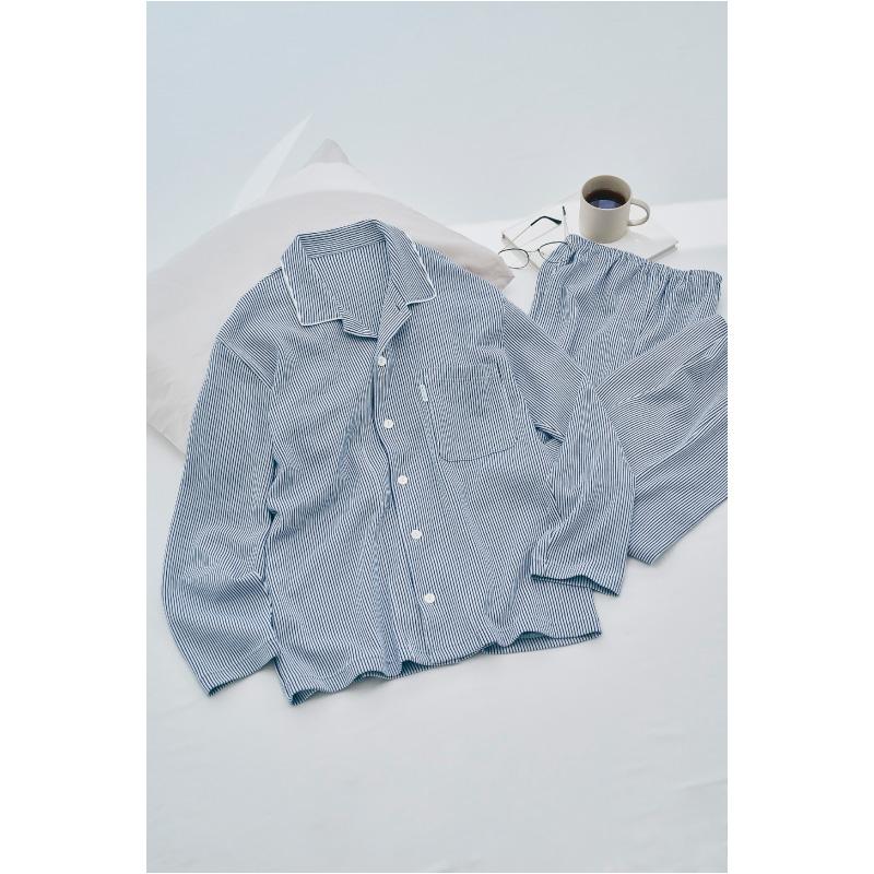 【未使用】ワコール 睡眠科学　キュプラ100%　サテンストライプパジャマ（L） WACOAL ワコール 睡眠科学 YDX542 パジャマ 絹 シルク100