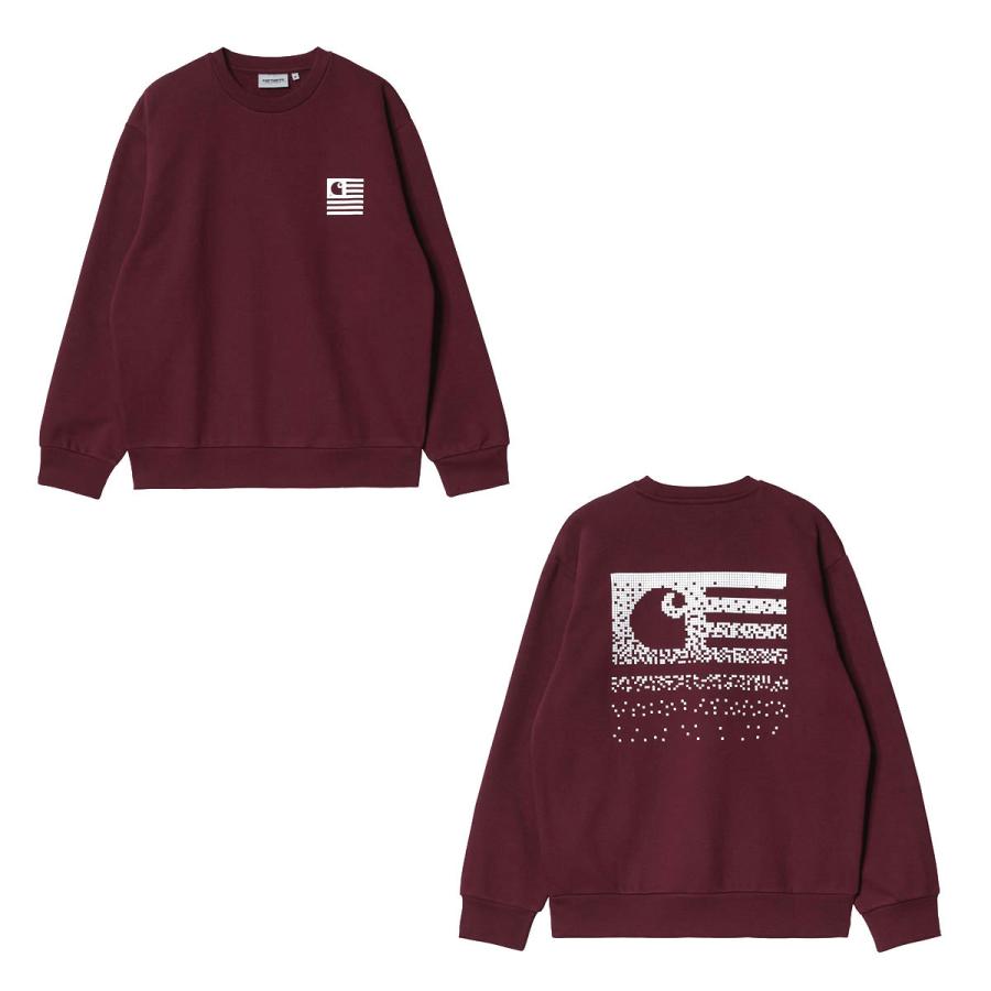 カーハート スウェット メンズ 正規品 CARHARTT WIP トレーナー バックプリント FADE STATE SWEATSHIRT WINE / WHITE I029528 0IU_4