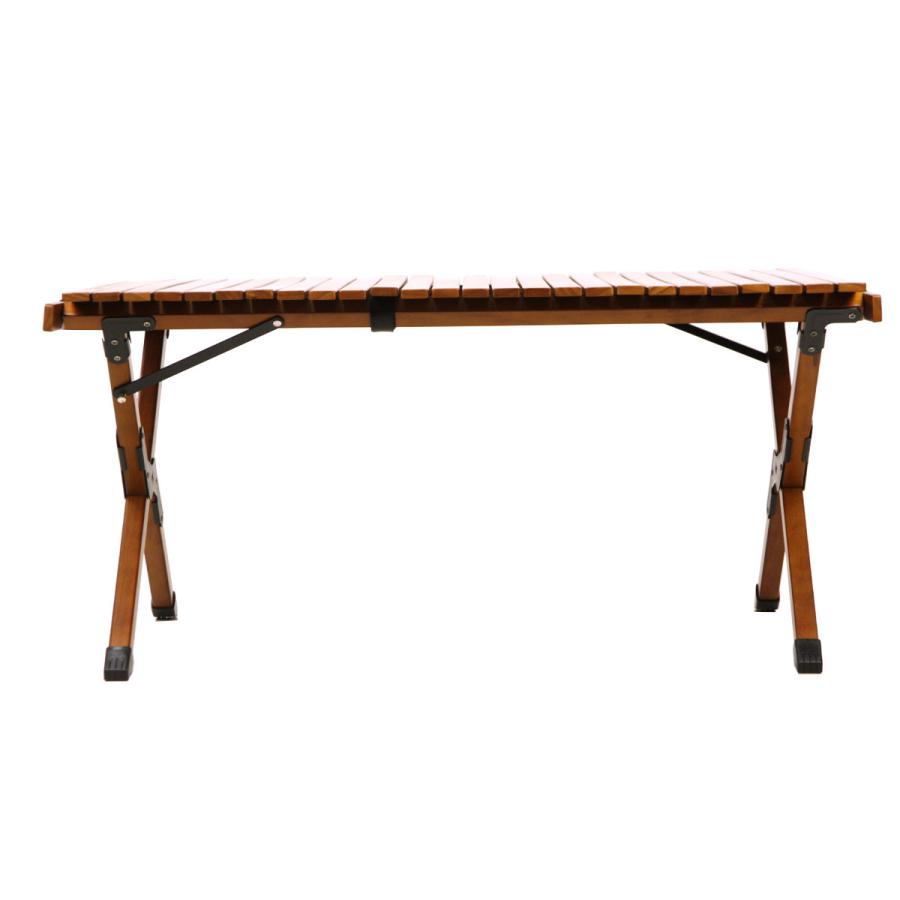 ポーラー アウトドア テーブル 正規販売店 POLER 折りたたみ式テーブル AJUSTABLE ROLLTOP WOOD TABLE 233MCV0133-BRN BROWN｜i-mixon｜06