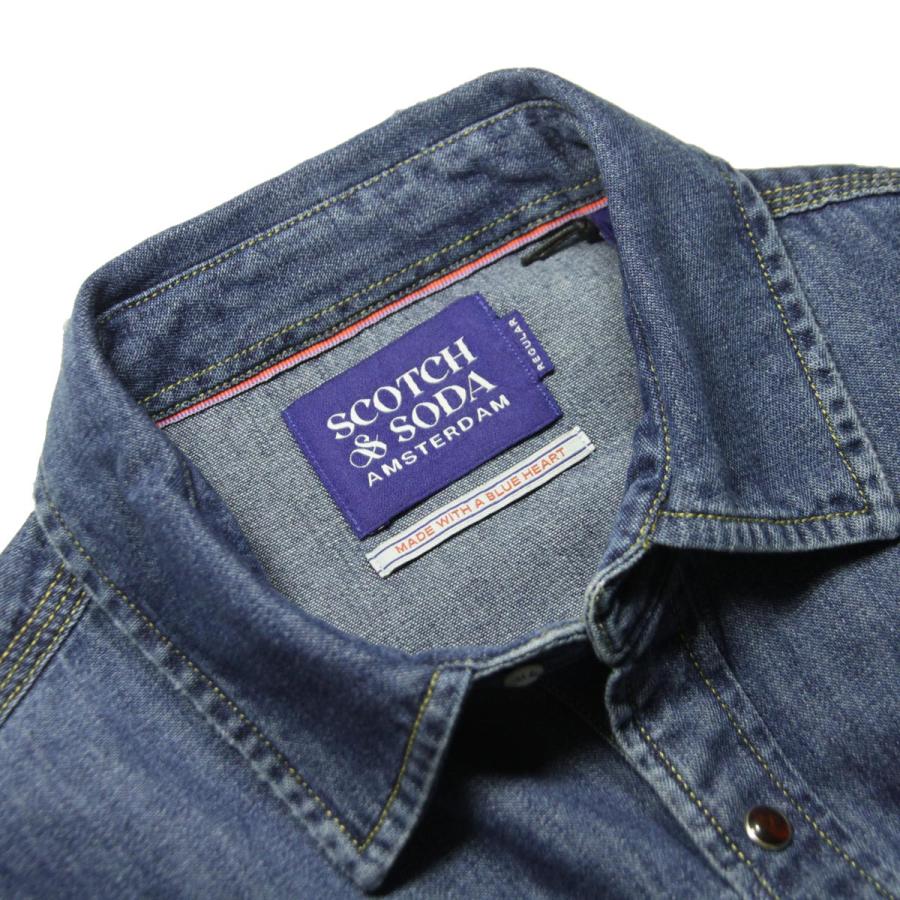 スコッチアンドソーダ デニムシャツ メンズ 正規販売店 SCOTCH&SODA 長袖シャツ ウエスタンシャツ ORGANIC COTTON ICONIC DENIM SHIRT 167249 0089 61403 76｜i-mixon｜09