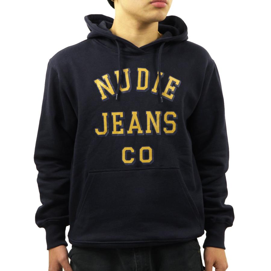 ヌーディージーンズ パーカー メンズ 正規販売店 Nudie Jeans 長袖 プルオーバー スウェット ロゴ プリント FRANKE PULLOVER PARKA 150512 B25 NAVY｜i-mixon｜02