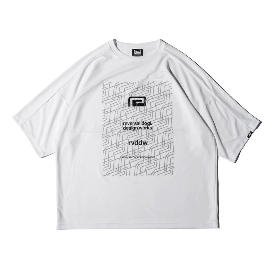 リバーサル メンズ Tシャツ 正規販売店 REVERSAL ロゴ ビッグシルエット 半袖 ドライTシャツ OBLIQUE BIG MARK BIG SILHOUETTE DRY TEE rv23ss059 WHITE｜i-mixon｜03