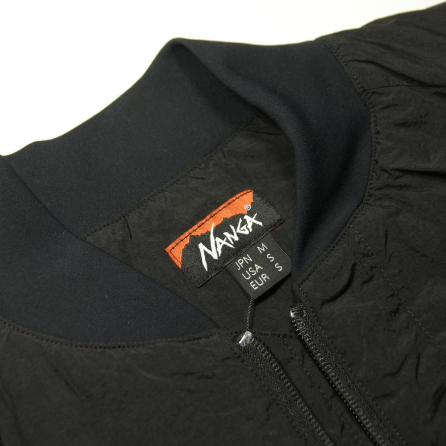 ナンガ メンズ ブルゾン 正規販売店 NANGA アウター ジャケット MA-1 SOFT DOWN VARSITY BLOUSON BLK N2500-0J001A BLACKの画像