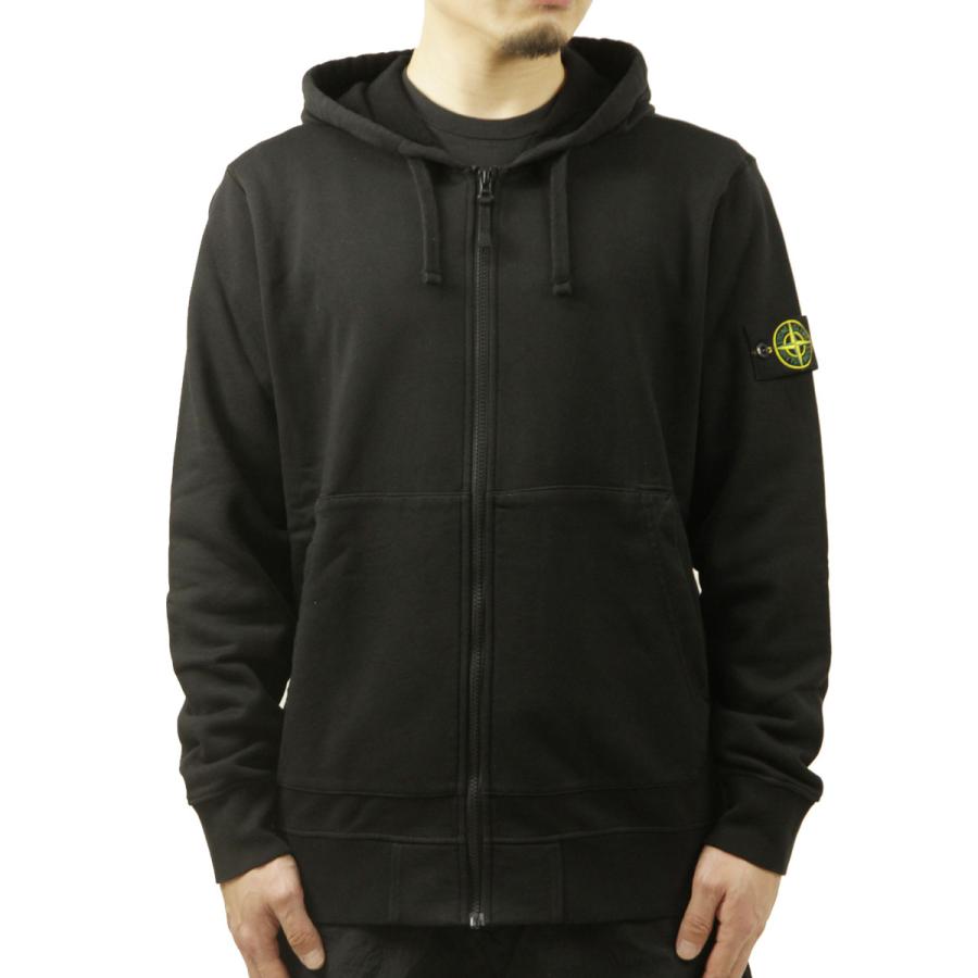 stone  ブラックパーカー STONE ISLAND ブラックパーカー フード付き