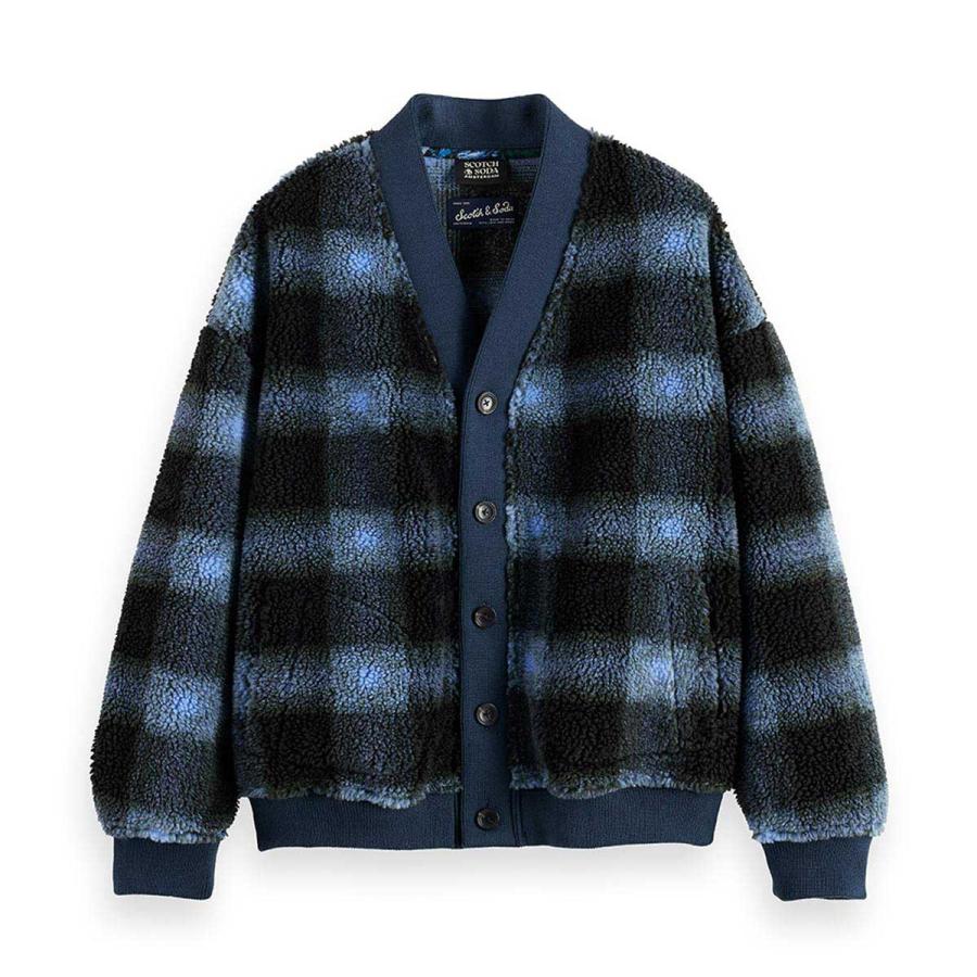 スコッチアンドソーダ メンズ カーディガン 正規販売店 SCOTCH＆SODA フリース ジャケット POLAR FLEECE CARDIGAN 181529 210 41810 THYME/BLUE BONNET_4