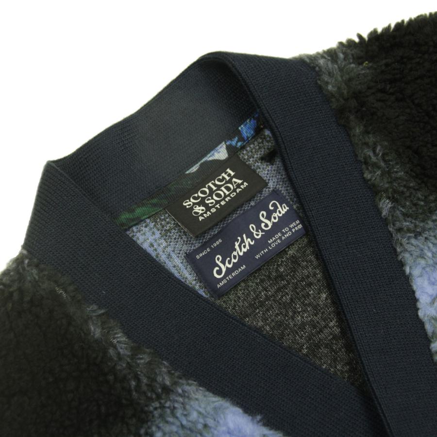 スコッチアンドソーダ メンズ カーディガン 正規販売店 SCOTCH＆SODA フリース ジャケット POLAR FLEECE CARDIGAN 181529 210 41810 THYME/BLUE BONNET_9