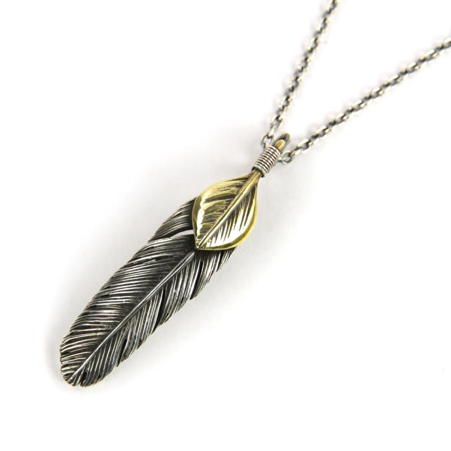 ハリム メンズ レディース ネックレス 正規販売店 HARIM フェザー FEATHER LEFT S GP HRP121SPBR OX SILVER BR CUSTOM 925 OXIDIZED BLACK NECKLACE SET_4